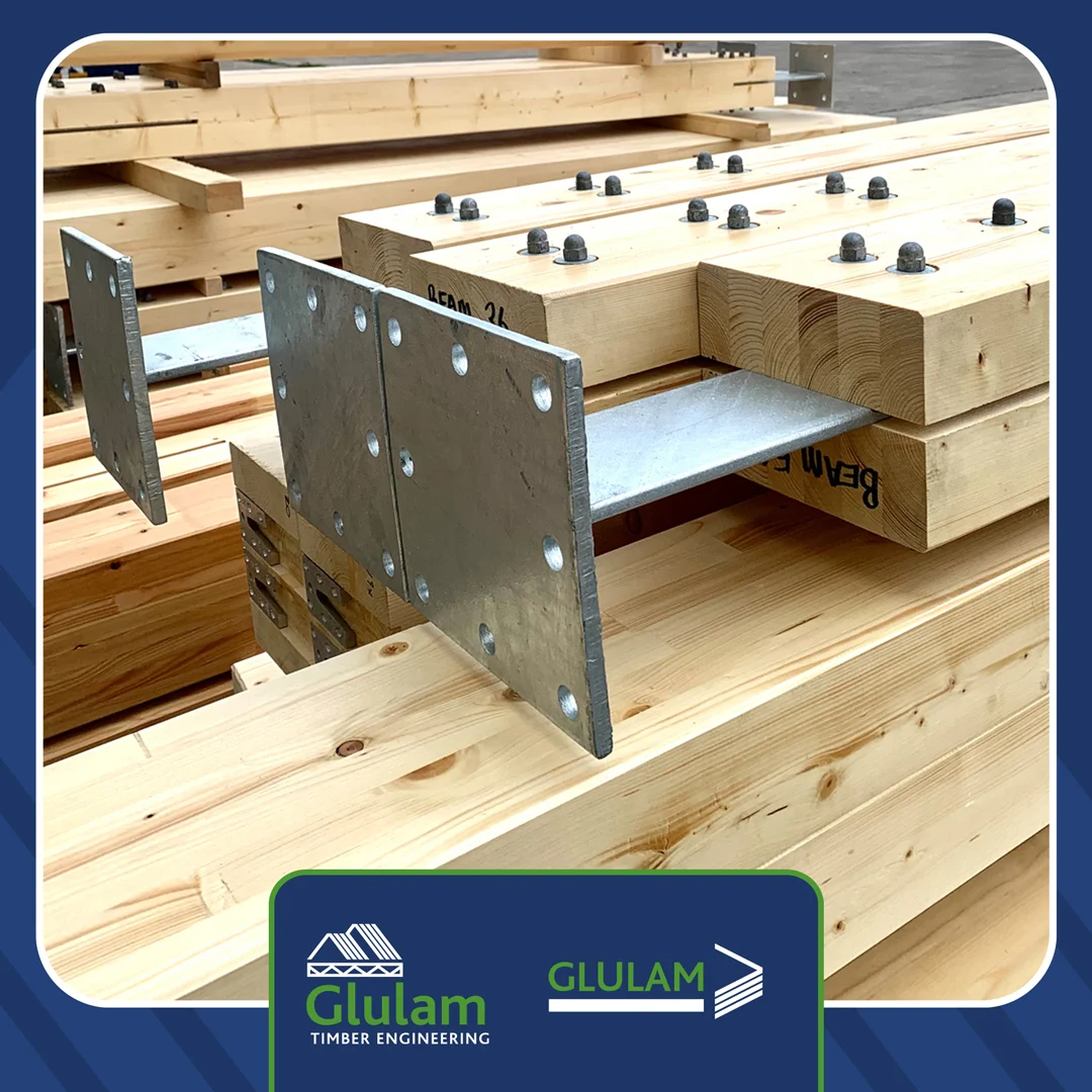 Wooden glulam beams