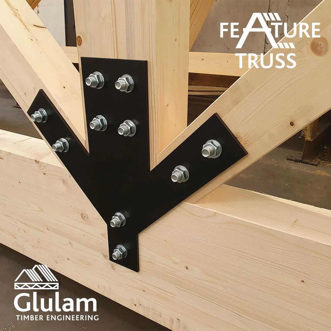 Close up of joints on a feature truss