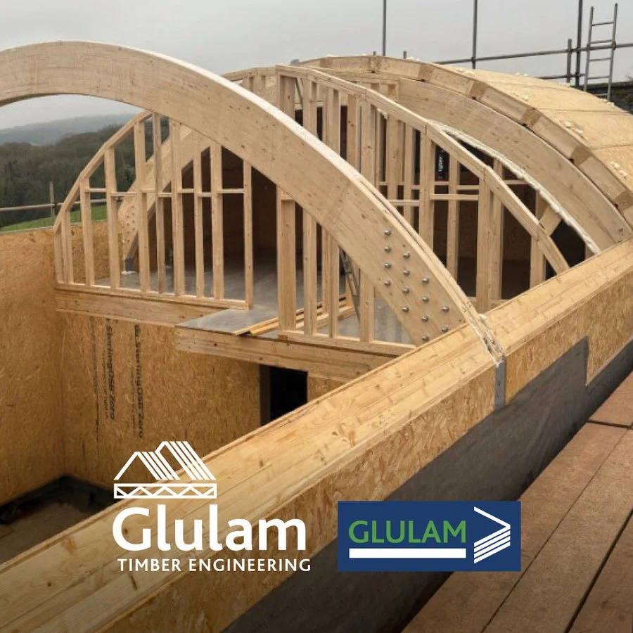 Curved glulam beams